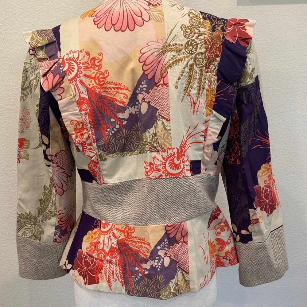Elevenses Multicolor Floral Patchwork Blazer - image 8